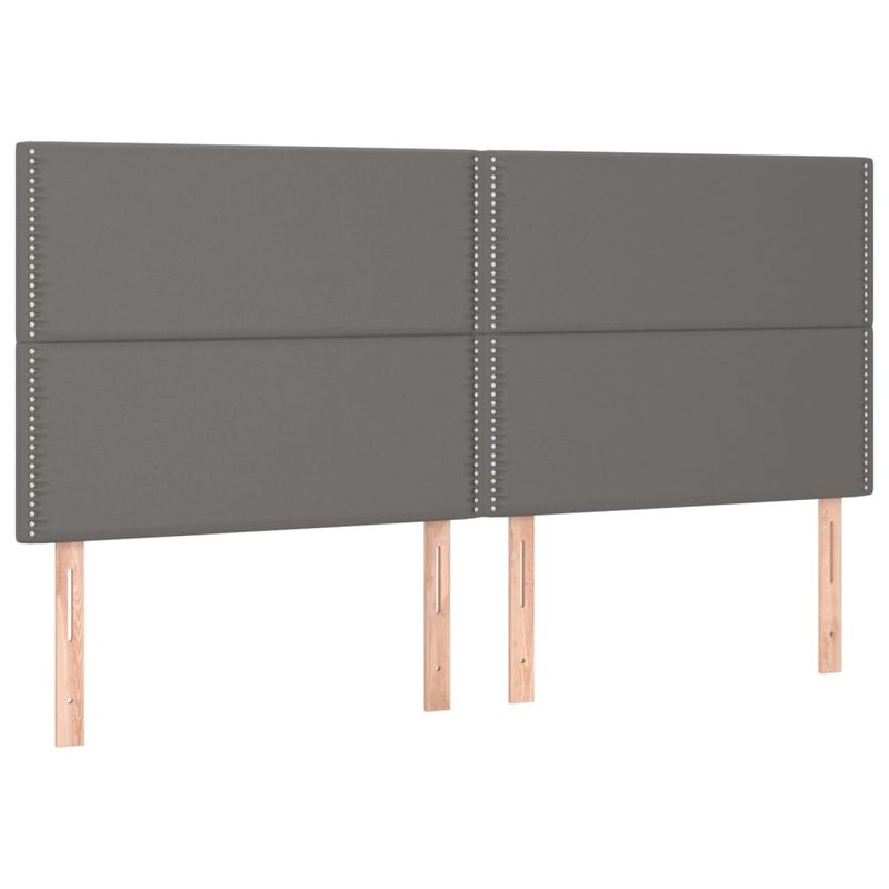 Casa si Gradina - Mobilier - Paturi si accesorii - Paturi - Cadru de pat cu tablie, gri, 180x200 cm, piele ecologica - Infinity.ro
