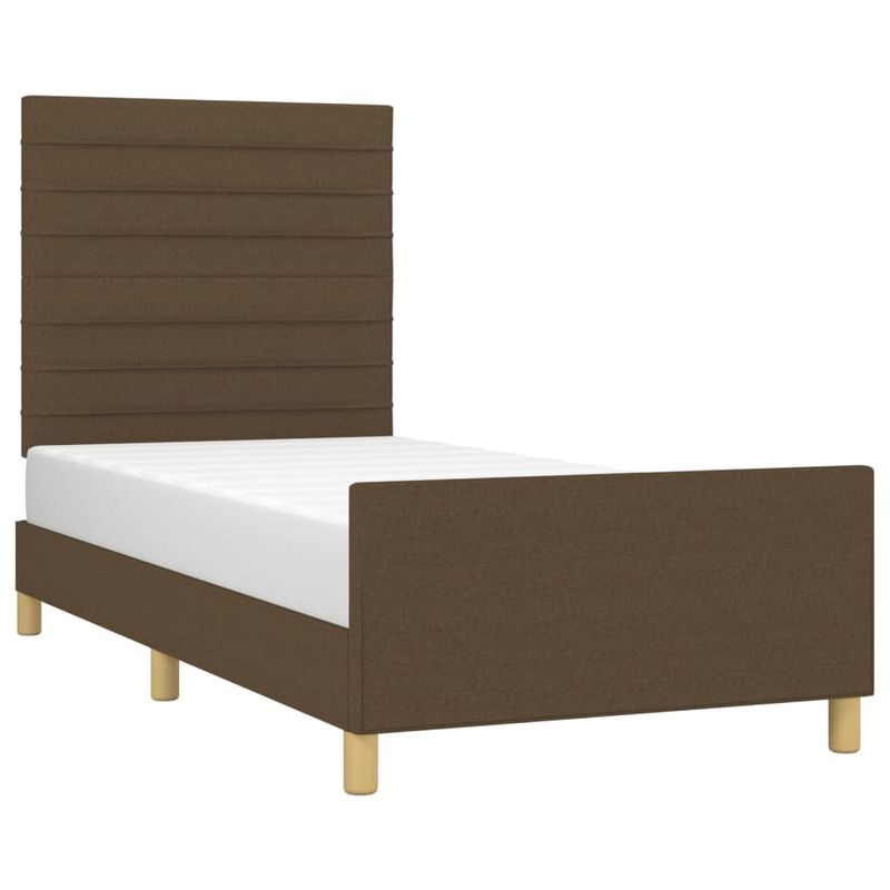 Casa si Gradina - Mobilier - Paturi si accesorii - Paturi - Cadru de pat cu tablie, maro inchis, 80x200 cm, textil - Infinity.ro