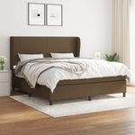 Casa si Gradina - Mobilier - Paturi si accesorii - Paturi - Pat box spring cu saltea, maro inchis, 160x200 cm, textil - Infinity.ro