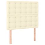 Casa si Gradina - Mobilier - Paturi si accesorii - Paturi - Pat box spring cu saltea, crem, 80x200 cm, piele ecologica - Infinity.ro