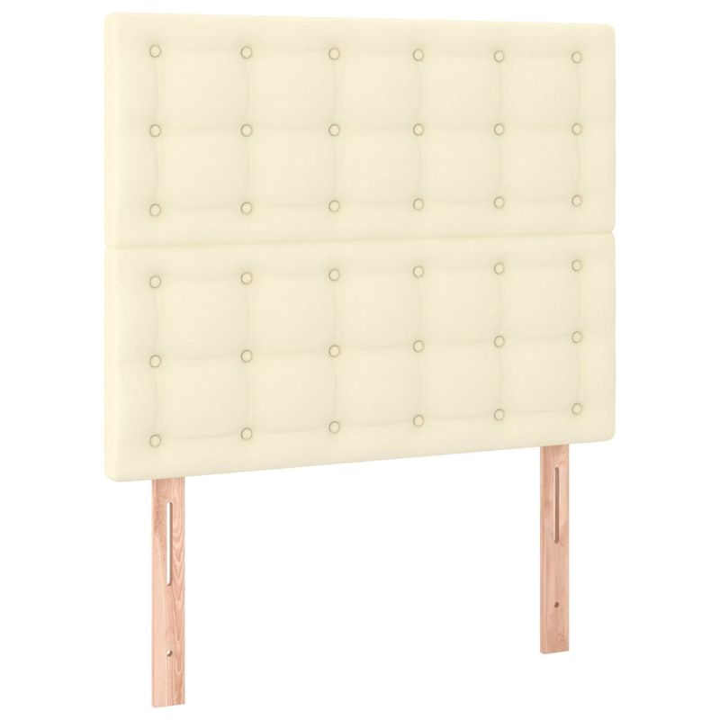 Casa si Gradina - Mobilier - Paturi si accesorii - Paturi - Pat box spring cu saltea, crem, 80x200 cm, piele ecologica - Infinity.ro