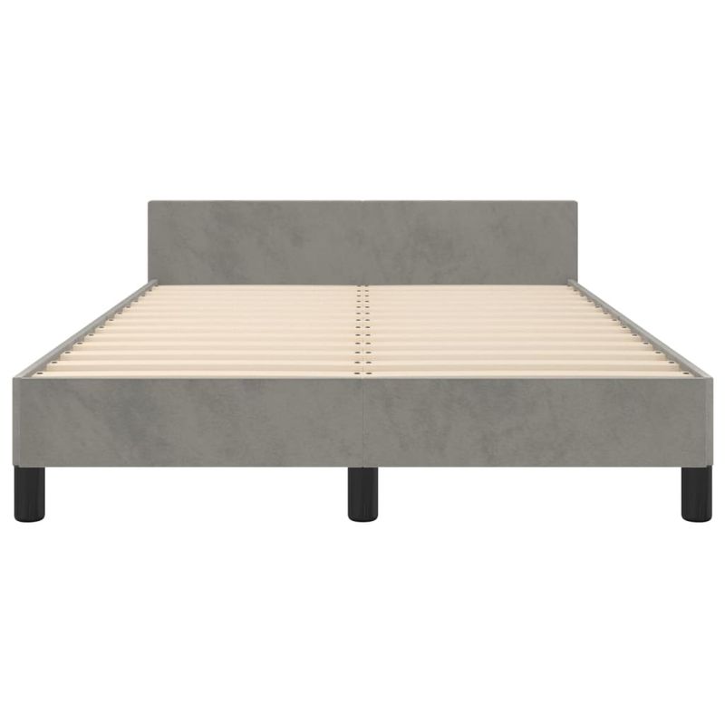 Casa si Gradina - Mobilier - Paturi si accesorii - Paturi - Cadru de pat cu tablie, gri deschis, 120x200 cm, catifea - Infinity.ro