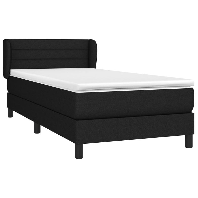 Casa si Gradina - Mobilier - Paturi si accesorii - Paturi - Pat box spring cu saltea, negru, 80x200 cm, textil - Infinity.ro