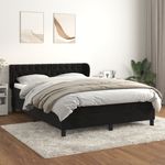 Casa si Gradina - Mobilier - Paturi si accesorii - Paturi - Pat box spring cu saltea, negru, 140x190 cm, catifea - Infinity.ro