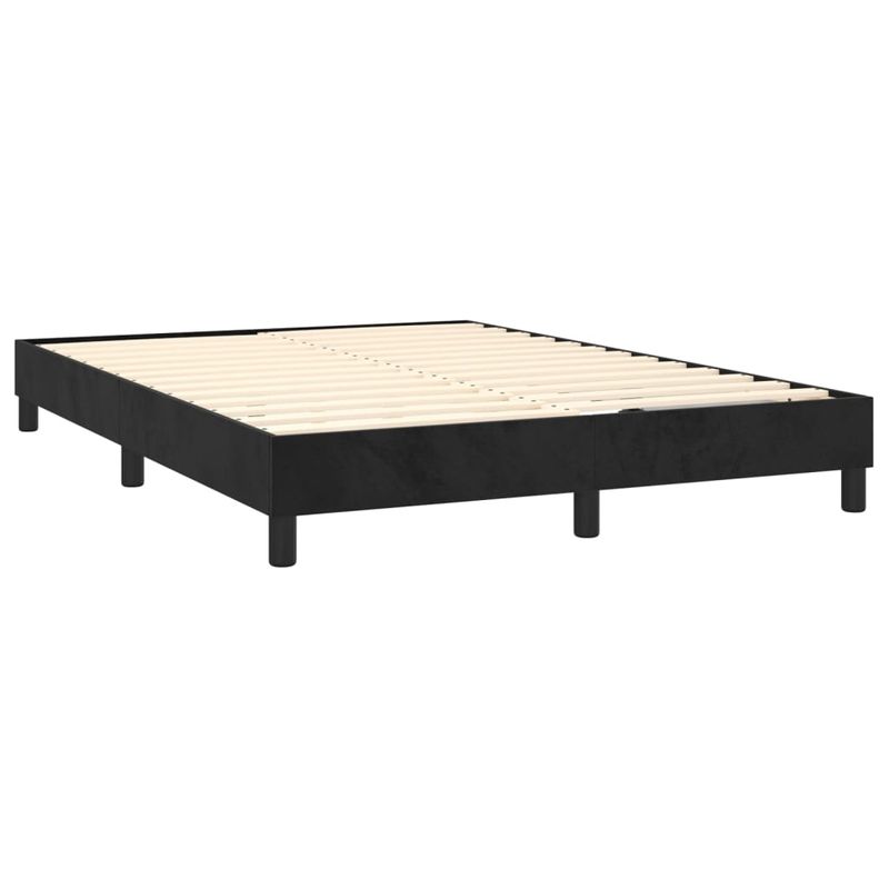 Casa si Gradina - Mobilier - Paturi si accesorii - Paturi - Pat box spring cu saltea, negru, 140x190 cm, catifea - Infinity.ro