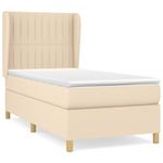 Casa si Gradina - Mobilier - Paturi si accesorii - Paturi - Pat box spring cu saltea, crem, 80x200 cm, textil - Infinity.ro