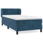 Casa si Gradina - Mobilier - Paturi si accesorii - Paturi - Pat box spring cu saltea, albastru inchis, 90x200 cm, catifea - Infinity.ro
