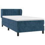 Casa si Gradina - Mobilier - Paturi si accesorii - Paturi - Pat box spring cu saltea, albastru inchis, 90x200 cm, catifea - Infinity.ro