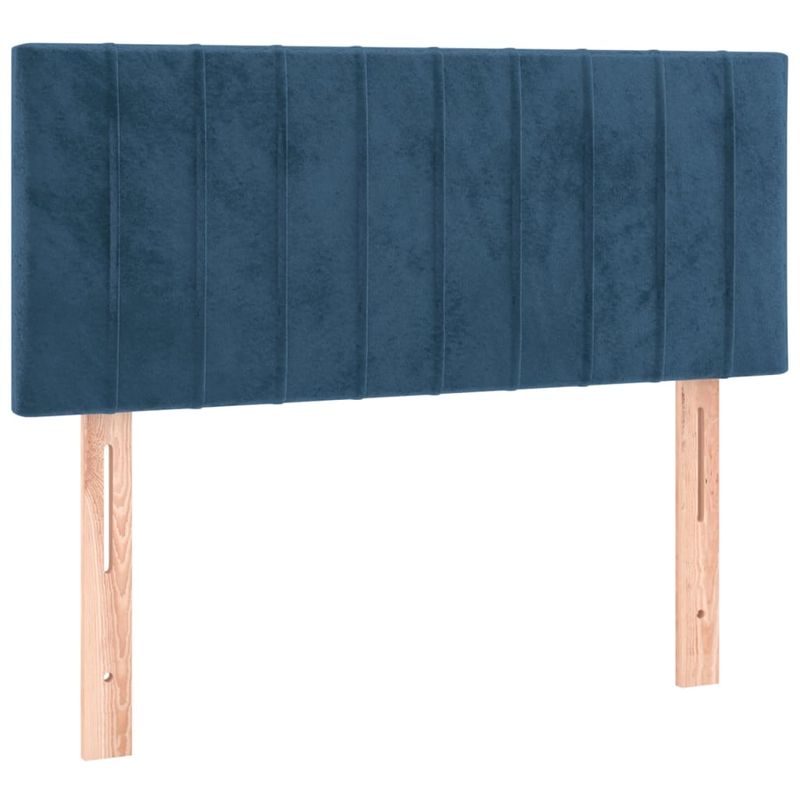 Casa si Gradina - Mobilier - Paturi si accesorii - Paturi - Pat box spring cu saltea, albastru inchis, 90x200 cm, catifea - Infinity.ro