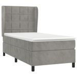 Casa si Gradina - Mobilier - Paturi si accesorii - Paturi - Pat box spring cu saltea, gri deschis, 90x200 cm, catifea - Infinity.ro