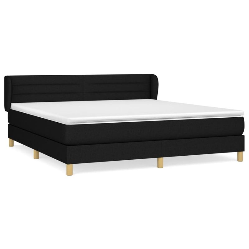 Casa si Gradina - Mobilier - Paturi si accesorii - Paturi - Pat box spring cu saltea, negru, 180x200 cm, catifea - Infinity.ro