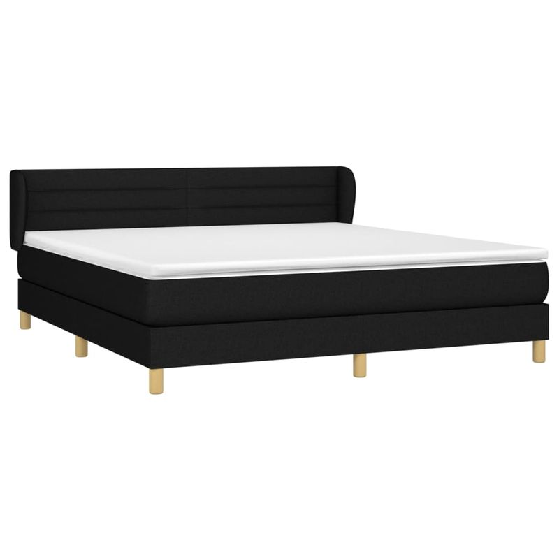 Casa si Gradina - Mobilier - Paturi si accesorii - Paturi - Pat box spring cu saltea, negru, 180x200 cm, catifea - Infinity.ro