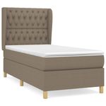 Casa si Gradina - Mobilier - Paturi si accesorii - Paturi - Pat box spring cu saltea, gri taupe, 100x200 cm, textil - Infinity.ro