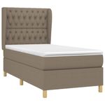 Casa si Gradina - Mobilier - Paturi si accesorii - Paturi - Pat box spring cu saltea, gri taupe, 100x200 cm, textil - Infinity.ro
