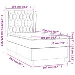 Casa si Gradina - Mobilier - Paturi si accesorii - Paturi - Pat box spring cu saltea, gri taupe, 100x200 cm, textil - Infinity.ro