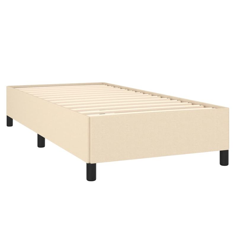 Casa si Gradina - Mobilier - Paturi si accesorii - Paturi - Pat box spring cu saltea, crem, 90x200 cm, textil - Infinity.ro