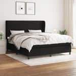 Casa si Gradina - Mobilier - Paturi si accesorii - Paturi - Pat box spring cu saltea, negru, 180x200 cm, catifea - Infinity.ro