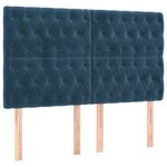 Casa si Gradina - Mobilier - Paturi si accesorii - Paturi - Pat box spring cu saltea, albastru inchis, 140x200 cm, catifea - Infinity.ro
