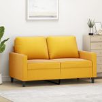 Casa si Gradina - Mobilier - Canapele si coltare - Canapele - Canapea cu 2 locuri, galben, 120 cm, catifea - Infinity.ro