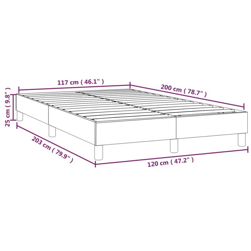 Casa si Gradina - Mobilier - Paturi si accesorii - Paturi - Cadru de pat box spring, cappuccino, 120x200cm, piele ecologica, înălțime 25 cm - Infinity.ro