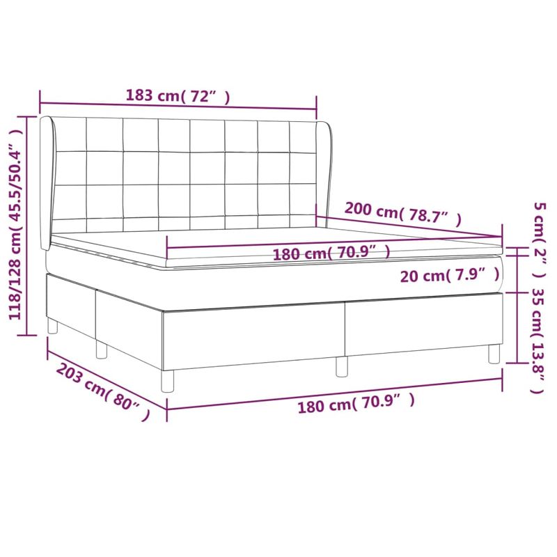 Casa si Gradina - Mobilier - Paturi si accesorii - Paturi - Pat box spring cu saltea, negru, 180x200 cm, catifea - Infinity.ro