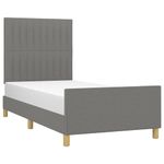 Casa si Gradina - Mobilier - Paturi si accesorii - Paturi - Cadru de pat cu tablie, gri inchis, 100x200 cm, textil - Infinity.ro