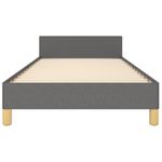 Casa si Gradina - Mobilier - Paturi si accesorii - Paturi - Cadru de pat cu tablie, gri inchis, 100x200 cm, textil - Infinity.ro
