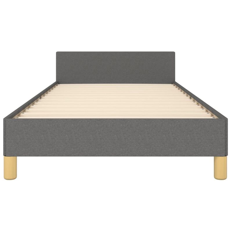 Casa si Gradina - Mobilier - Paturi si accesorii - Paturi - Cadru de pat cu tablie, gri inchis, 100x200 cm, textil - Infinity.ro