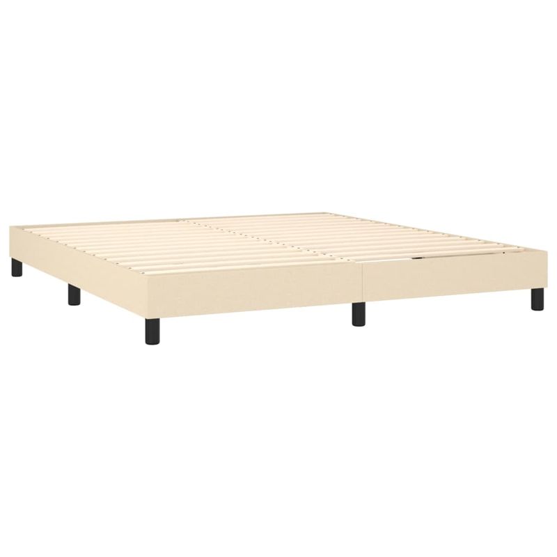 Casa si Gradina - Mobilier - Paturi si accesorii - Paturi - Pat box spring cu saltea, crem, 160x200 cm, material textil - Infinity.ro