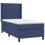 Casa si Gradina - Mobilier - Paturi si accesorii - Paturi - Pat box spring cu saltea, albastru, 90x190 cm, textil - Infinity.ro