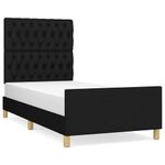 Casa si Gradina - Mobilier - Paturi si accesorii - Paturi - Cadru de pat cu tablie, negru, 100x200 cm, textil - Infinity.ro