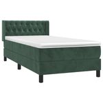 Casa si Gradina - Mobilier - Paturi si accesorii - Paturi - Pat box spring cu saltea, verde inchis, 100x200 cm, catifea - Infinity.ro