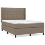 Casa si Gradina - Mobilier - Paturi si accesorii - Paturi - Pat continental cu saltea gri taupe 140x200 cm material textil - Infinity.ro