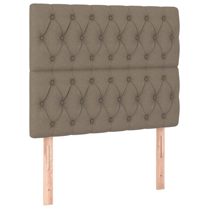 Casa si Gradina - Mobilier - Paturi si accesorii - Paturi - Pat cu arcuri, saltea si LED, gri taupe, 120x200 cm, textil - Infinity.ro