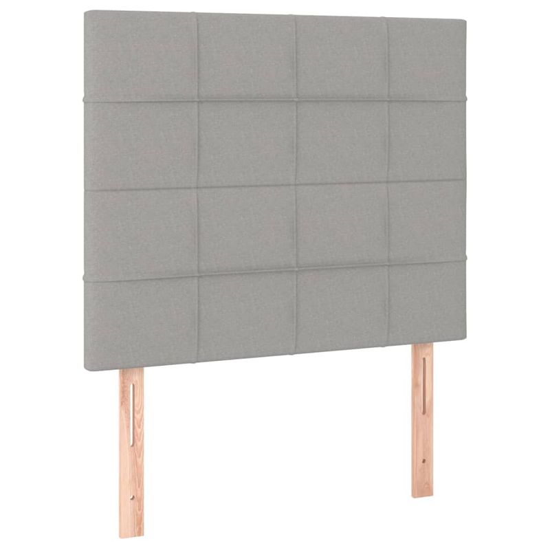 Casa si Gradina - Mobilier - Paturi si accesorii - Paturi - Pat cu arcuri, saltea si LED, gri deschis, 90x190 cm, textil - Infinity.ro