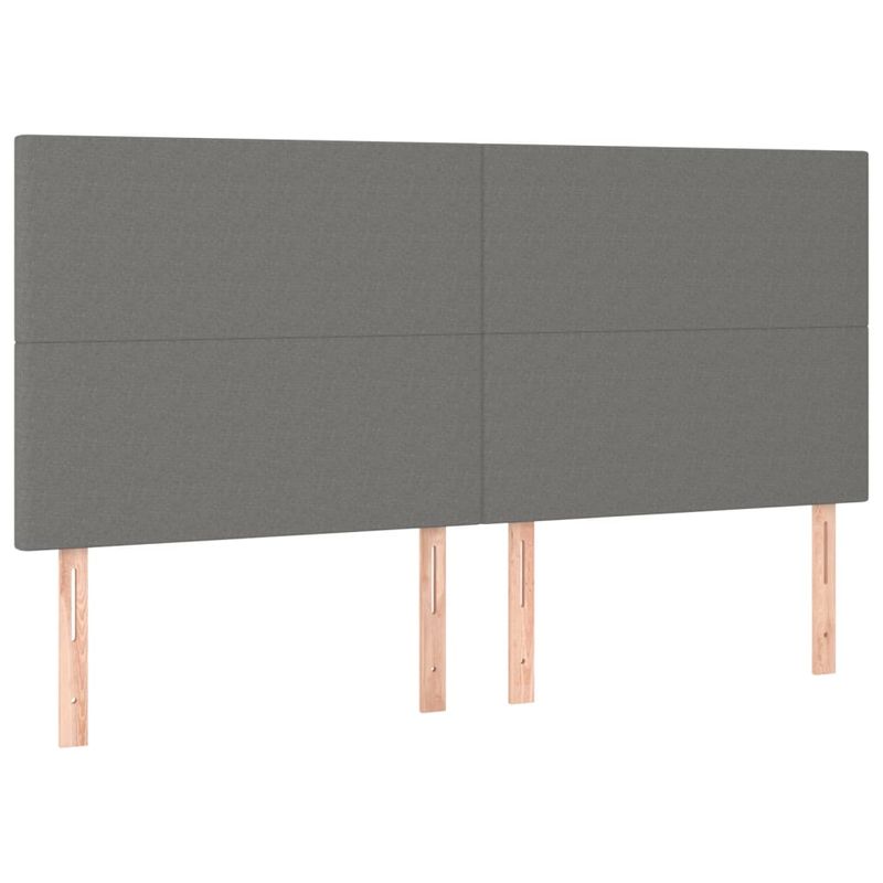 Casa si Gradina - Mobilier - Paturi si accesorii - Paturi - Pat continental cu saltea, gri inchis, 160x200 cm, tesatura - Infinity.ro