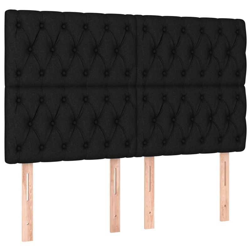 Casa si Gradina - Mobilier - Paturi si accesorii - Paturi - Pat box spring cu saltea, negru, 140x190 cm, textil - Infinity.ro