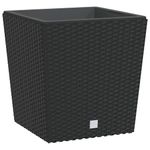 Casa si Gradina - Gradinarit si plante - Plante si ghivece - Ghivece si suporturi - Jardiniera cu interior detasabil, antracit, 21 / 32 L, PP ratan - Infinity.ro