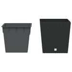 Casa si Gradina - Gradinarit si plante - Plante si ghivece - Ghivece si suporturi - Jardiniera cu interior detasabil, antracit, 21 / 32 L, PP ratan - Infinity.ro