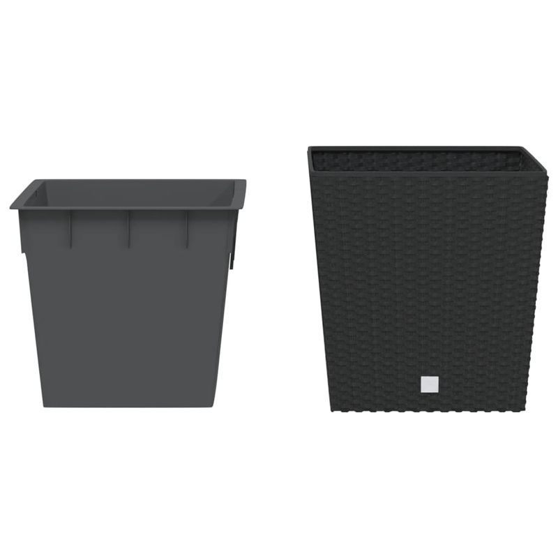 Casa si Gradina - Gradinarit si plante - Plante si ghivece - Ghivece si suporturi - Jardiniera cu interior detasabil, antracit, 21 / 32 L, PP ratan - Infinity.ro