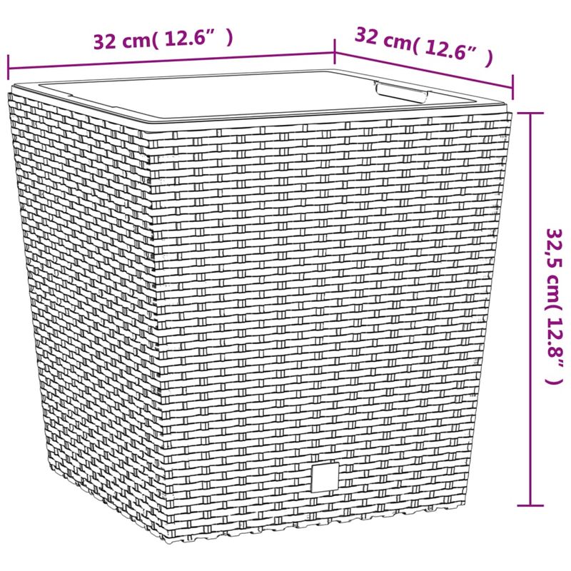 Casa si Gradina - Gradinarit si plante - Plante si ghivece - Ghivece si suporturi - Jardiniera cu interior detasabil, antracit, 21 / 32 L, PP ratan - Infinity.ro