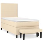 Casa si Gradina - Mobilier - Paturi si accesorii - Paturi - Pat box spring cu saltea, crem, 80x200 cm, textil - Infinity.ro