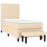 Casa si Gradina - Mobilier - Paturi si accesorii - Paturi - Pat box spring cu saltea, crem, 80x200 cm, textil - Infinity.ro