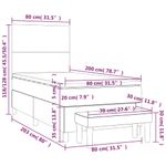 Casa si Gradina - Mobilier - Paturi si accesorii - Paturi - Pat box spring cu saltea, crem, 80x200 cm, textil - Infinity.ro