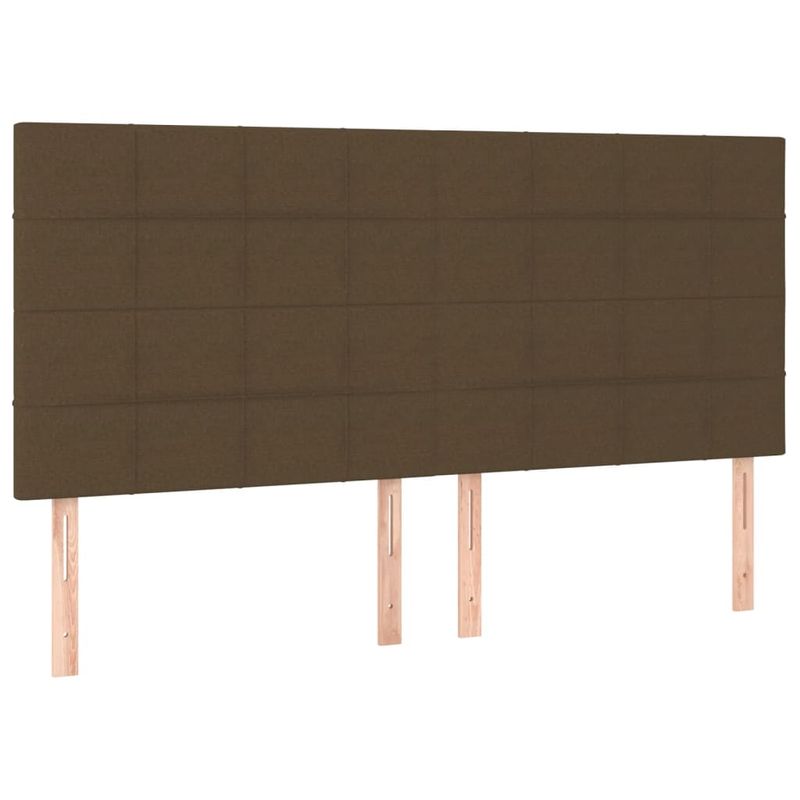 Casa si Gradina - Mobilier - Paturi si accesorii - Paturi - Pat cu arcuri, saltea si LED, maro inchis, 160x200 cm, textil - Infinity.ro