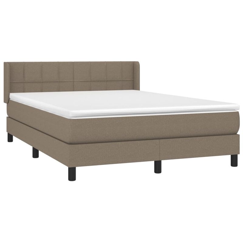 Casa si Gradina - Mobilier - Paturi si accesorii - Paturi - Pat continental cu saltea gri taupe 140x200 cm material textil - Infinity.ro