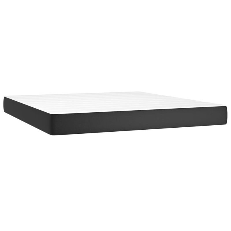 Casa si Gradina - Mobilier - Paturi si accesorii - Paturi - Pat box spring cu saltea, negru, 180x200 cm, piele ecologica - Infinity.ro