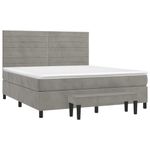 Casa si Gradina - Mobilier - Paturi si accesorii - Paturi - Pat box spring cu saltea, gri deschis, 160x200 cm, catifea - Infinity.ro
