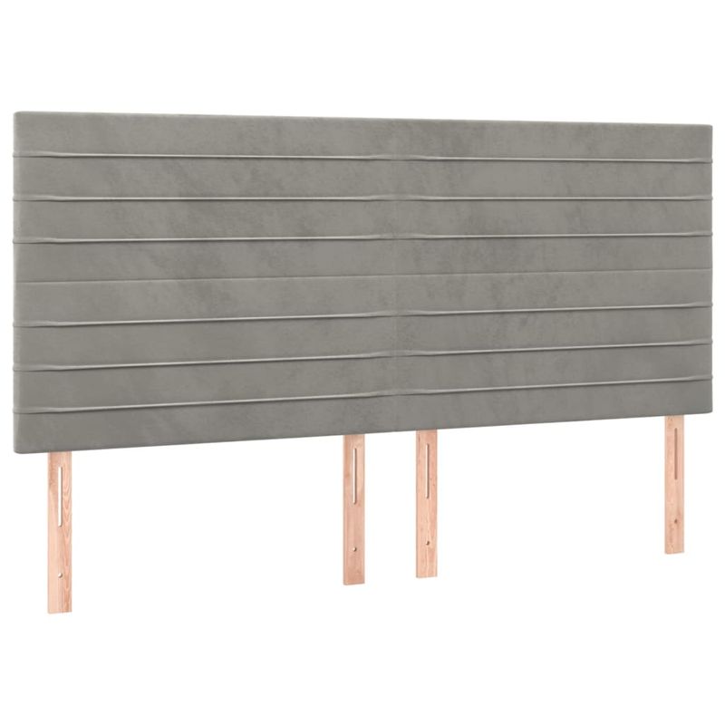 Casa si Gradina - Mobilier - Paturi si accesorii - Paturi - Pat box spring cu saltea, gri deschis, 160x200 cm, catifea - Infinity.ro