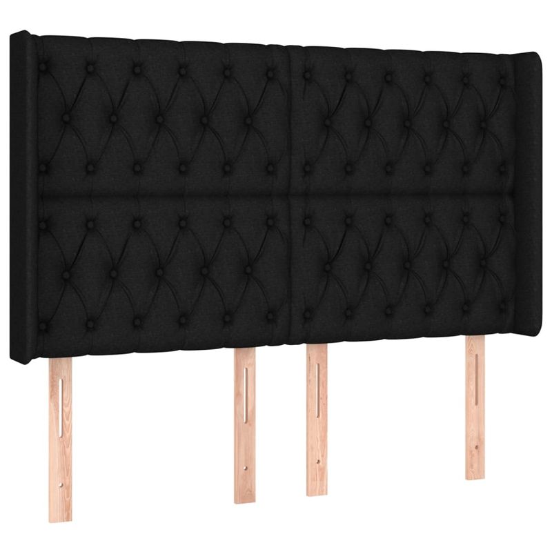 Casa si Gradina - Mobilier - Paturi si accesorii - Paturi - Pat cu arcuri, saltea si LED, negru, 160x200 cm, textil - Infinity.ro